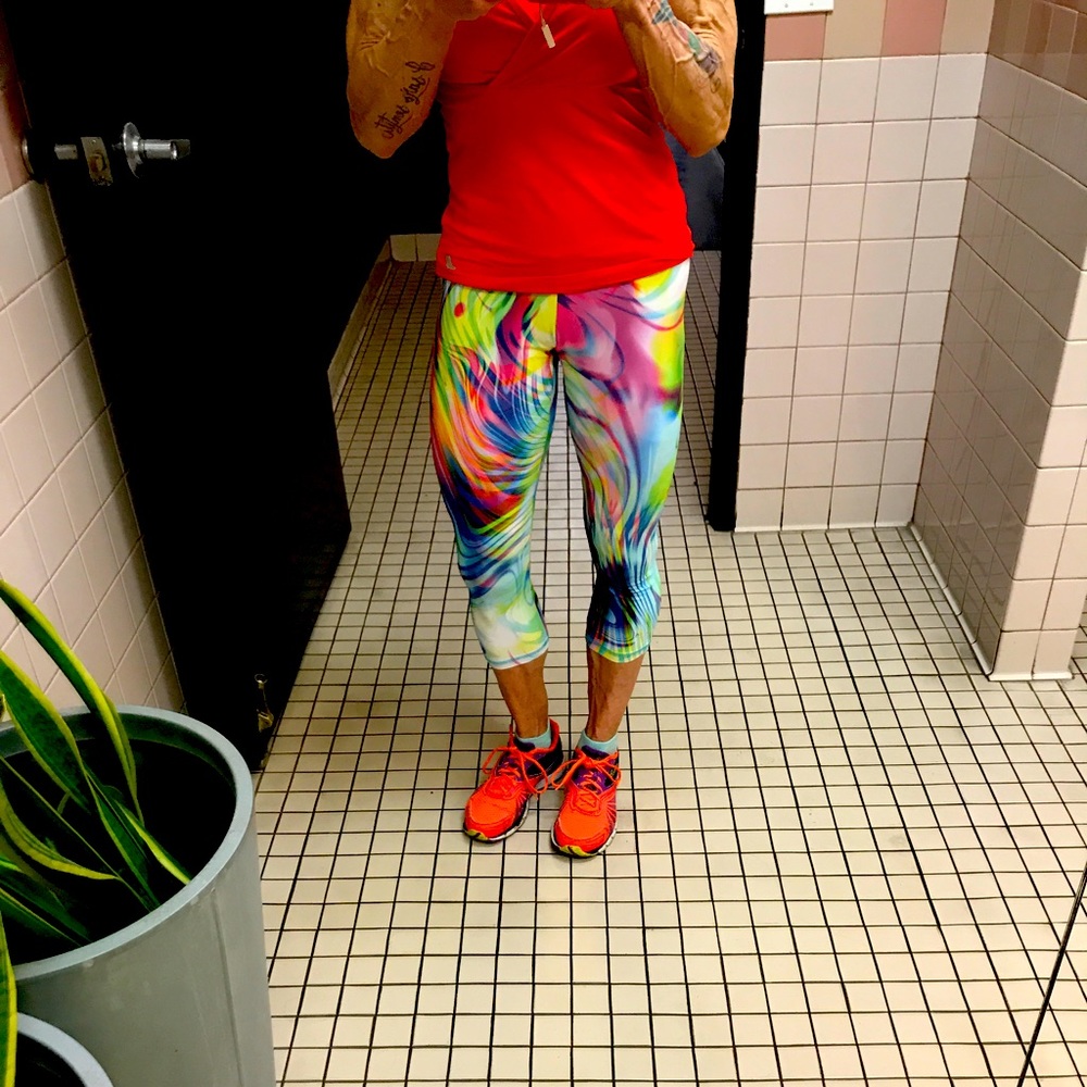 Multicolor workout tights. Soft and comfy. Small.